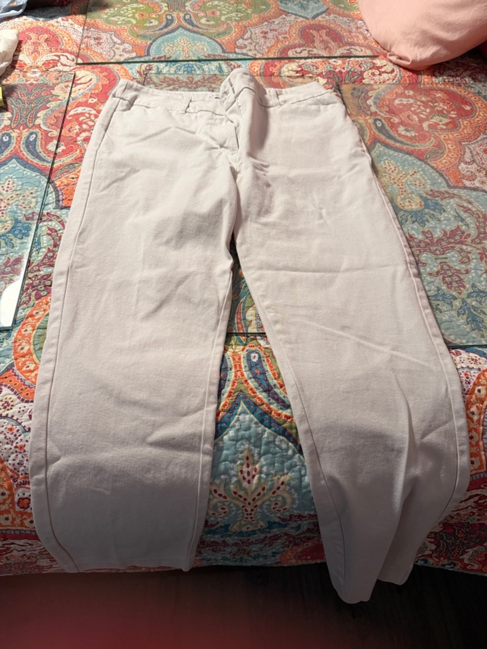New York & Company Cream Straight-Leg Pants